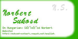 norbert sukosd business card